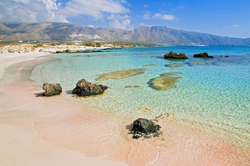 View of beautifull Cretan beach