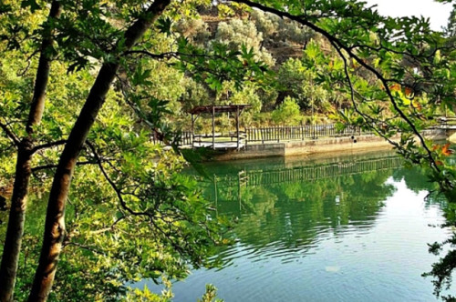 View of beautifull lake in Crete