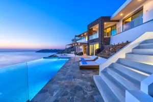 Luxury Seafront Villa Kyma with Infinity Pool & Private Sea Access, near Chania