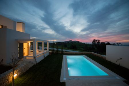 pool at dusk