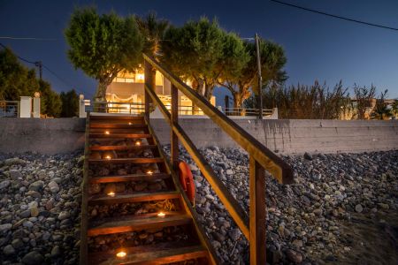 lighted beach stairs