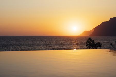 pool and sunset