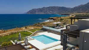 Luxuriöse Villa Yades Two am Meer mit Fitnessraum und Sauna, Blick über den Ozean, im Golf von Mirabello