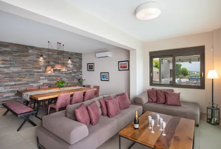  living room and dining area
