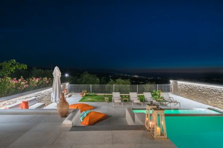 Pool view at night