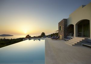 Elounda Villa One  sunset view