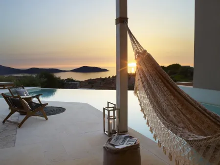  pool view at sunset