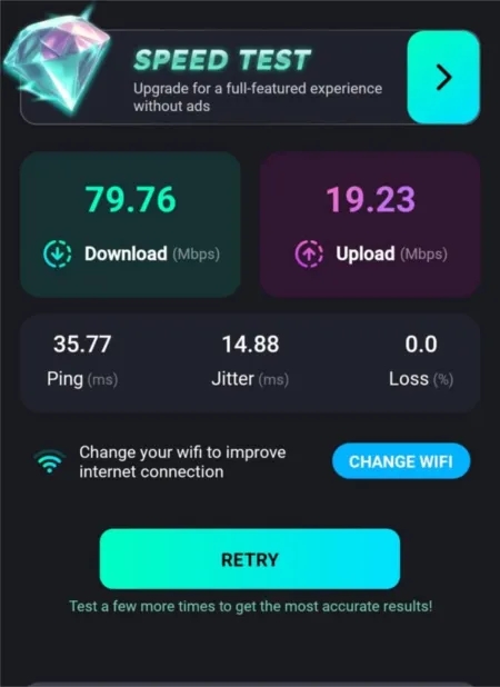    wifi speed