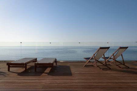 sunbeds by the pool