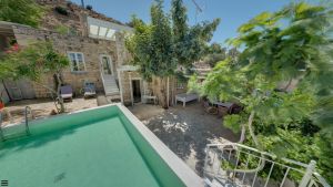 Traditionelles Ferienhaus Chrissie Marie Pitsidia mit Blick auf das Libysche Meer