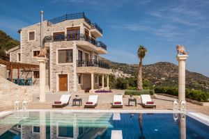 Exclusive luxury retreat Bella Mare in the hill-top town of Rogdia in Crete.