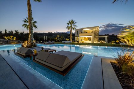  private pool at night