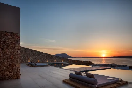  pool view at sunset