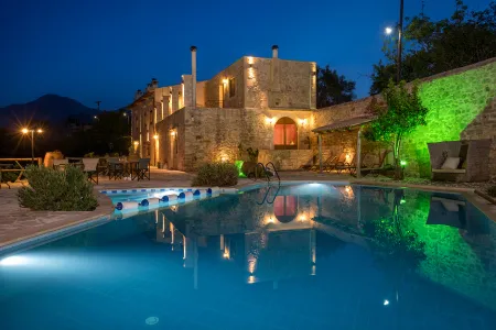  Villa exterior at night