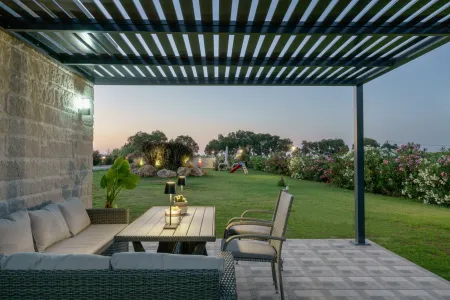  Outdoorm seating at night