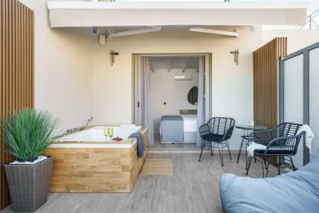  Hot tub and outdoor furniture
