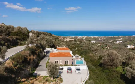  Areal shot of the villa with sea view