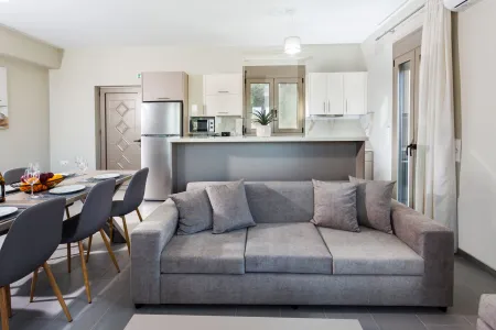  Living room area and kitchen