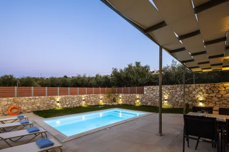  pool side view at night