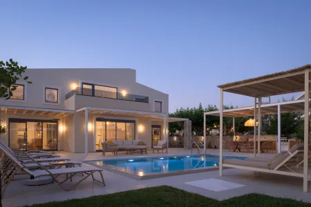  villa exterior at night