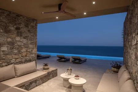  Seaview outdoor seating at night