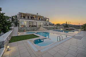 Anemomylos Villa  exterior sunset