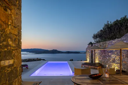  pool area at night