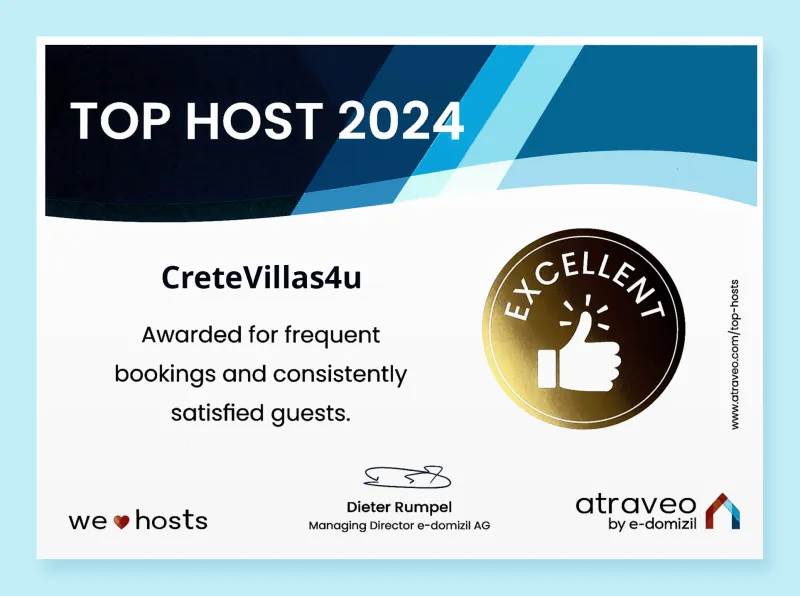 CreteVillas4u gewinnt den renommierten Top Host Wettbewerb