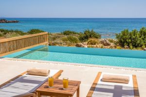 A stunning salvia luxury villa complex comprising four single-bedroom villas on the sunny coast of Crete, fully equipped with all the mod cons.